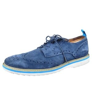 Kenneth Cole Reaction Never Too Hype Men Casual Wingtip Shoe Size 9.5 Blue Suede